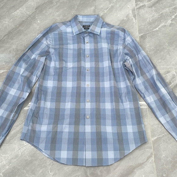 Men’s Van Heusen Flex Slim Fit Stretch Long Sleeve Button Down Dress Shirt Large - Picture 1 of 16